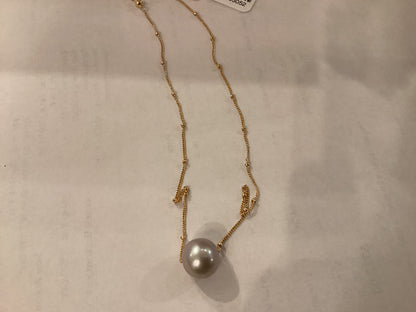 Cristina V Floating Single Freshwater Pearl Necklace on Satellite Chain