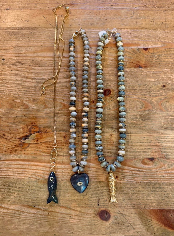 Cristina V. Opal and Heart Beaded Necklace (3 Styles)