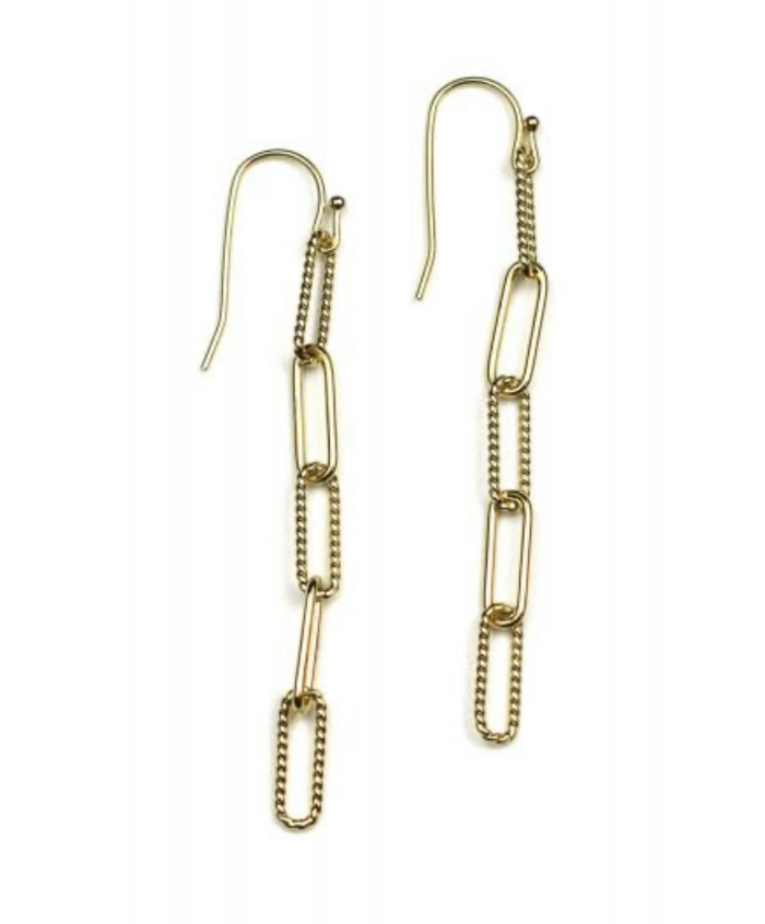 Cristina V Safety Pin Chain Earrings