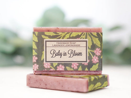 black floral vine botanical Custom Soap Favors for Shower - Little Flower Soap Co
