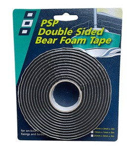 Double Sided Bear Foam Tape Black 19mm x 1mm x 5M