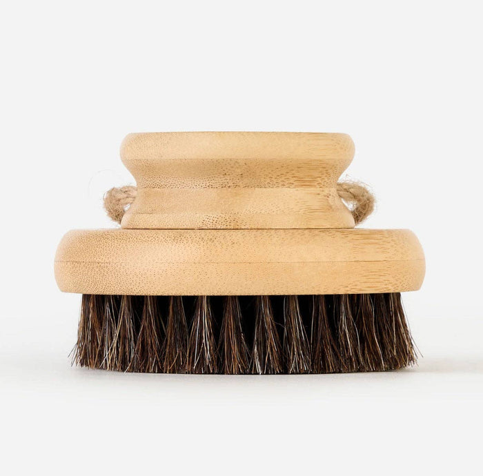 Dry Round Body Brush: Horsehair - Little Flower Soap Co