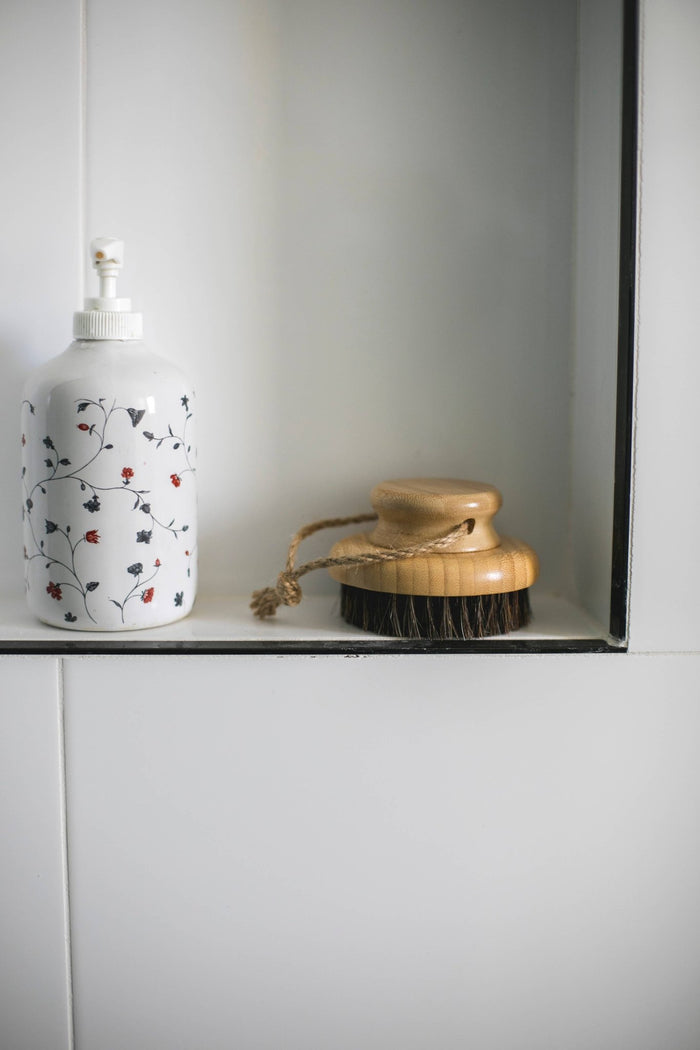 Dry Round Body Brush: Horsehair - Little Flower Soap Co