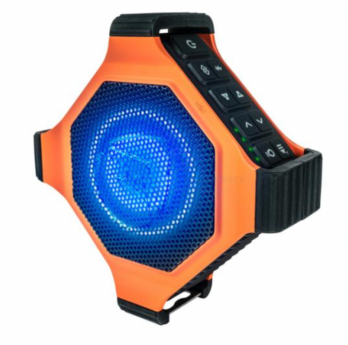EcoEdge EcoXGear Speaker + 20W Orange IP67 Bluetooth RGB Party Light - Bosuns Boat