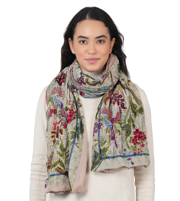 Enchanted Garden Velvet Scarf (4 Colors)