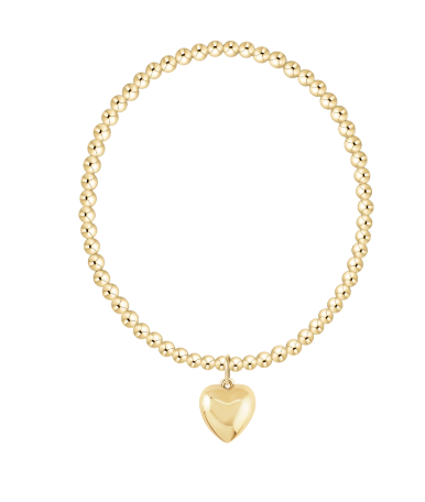 Enewton Classic Gold Bead Bracelet - Love Plush Gold Charm