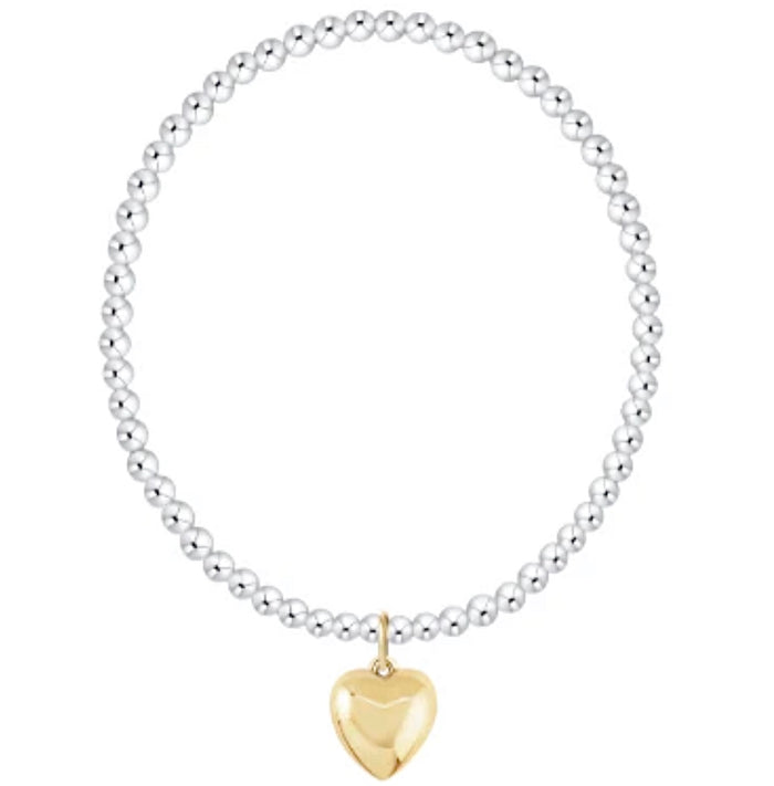 Enewton Classic Mixed Metal Bead Bracelet - Love Plush Gold Charm