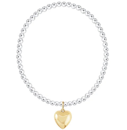 Enewton Classic Mixed Metal Bead Bracelet - Love Plush Gold Charm