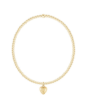 Enewton Egirl Classic Gold 2mm Bracelet with Love Plush Small Gold Charm