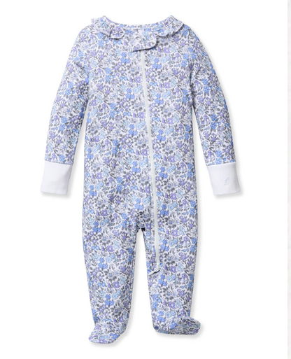 Fleur D'Azur Footed Romper, 3-6M