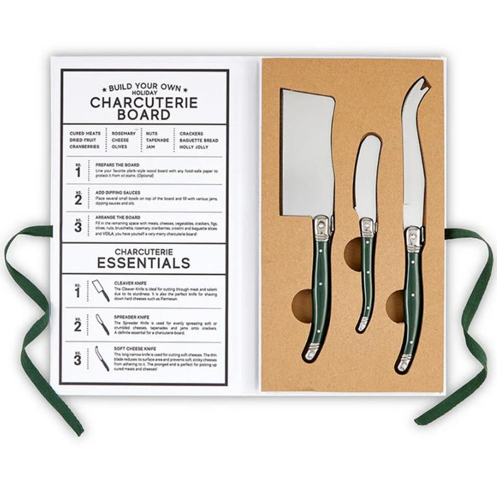 Green Charcuterie Cheese Knives in Book Box (LAST 2)