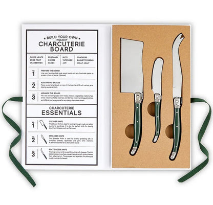 Green Charcuterie Cheese Knives in Book Box (LAST 2)
