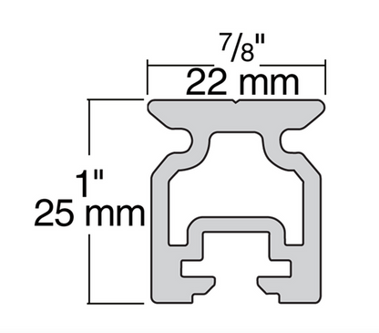 HARKEN 22mm High-Beam Slide Bolt Track — 1 m