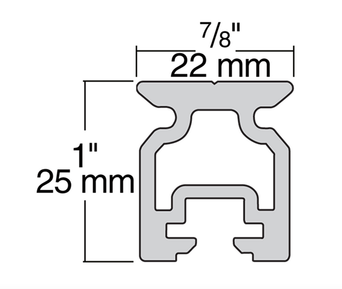 HARKEN 22mm High-Beam Slide Bolt Track — 1.2 m