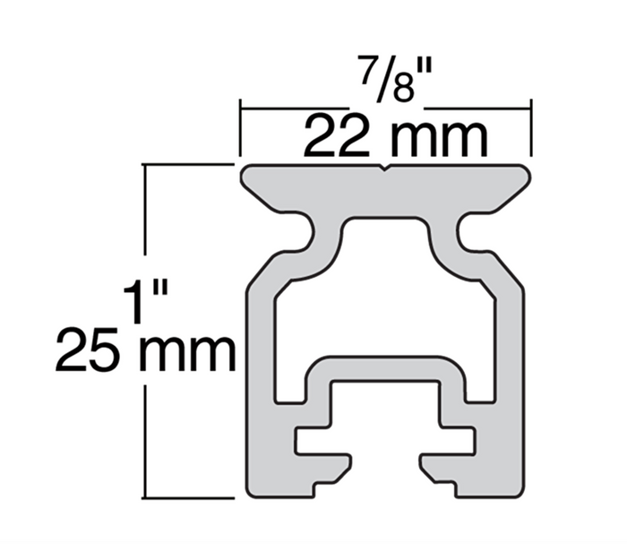 HARKEN 22mm High-Beam Slide Bolt Track — 1.5 m
