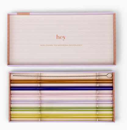 Here's How Mixed Color Glass Highball Sip/Stir Straws