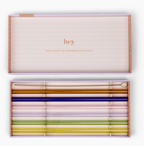 Here's How Mixed Color Glass Highball Sip/Stir Straws