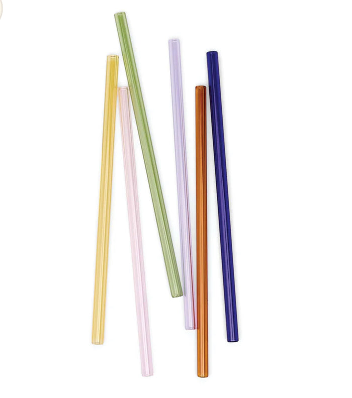 Here's How Mixed Color Glass Highball Sip/Stir Straws