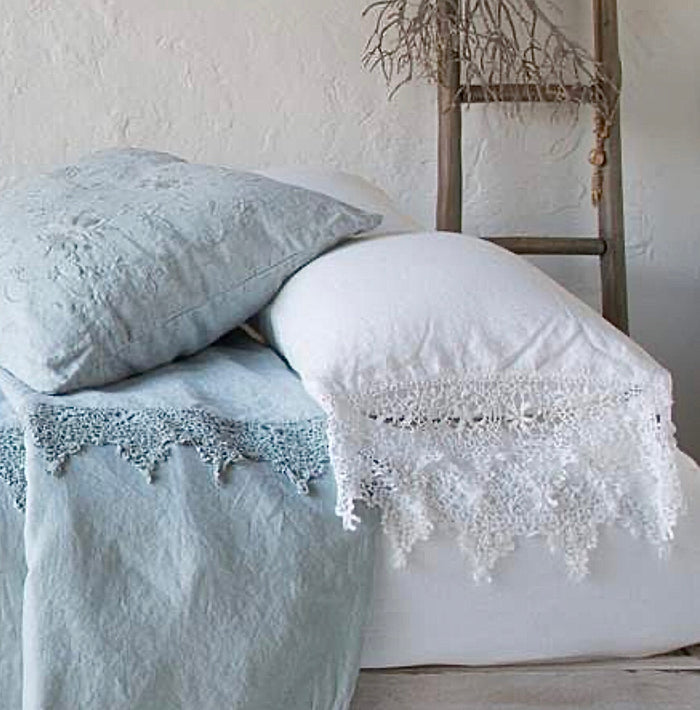 IN STOCK Bella Notte Linens Frida Pillowcase, White