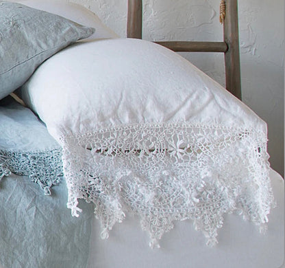 IN STOCK Bella Notte Linens Frida Pillowcase, White