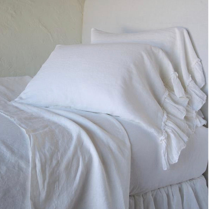 IN STOCK Bella Notte Linens Linen Whisper Pillowcase, Standard (White, Parchment)