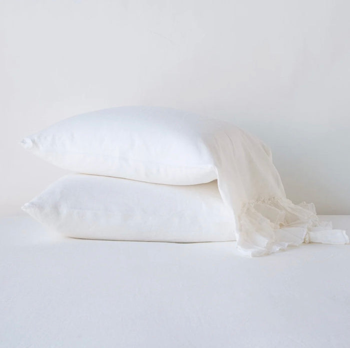 IN STOCK Bella Notte Linens Linen Whisper Pillowcase, Standard (White, Parchment)