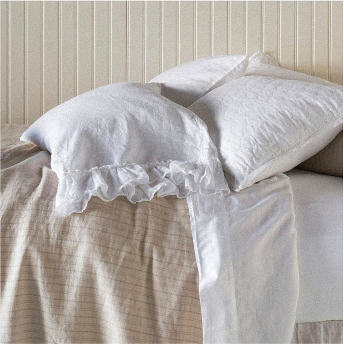IN STOCK Bella Notte Linens Linen Whisper Pillowcase, Standard (White, Parchment)