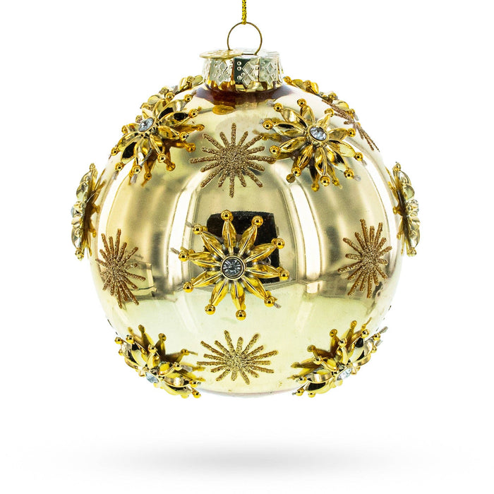 Jeweled Snowflakes Glass Ornament