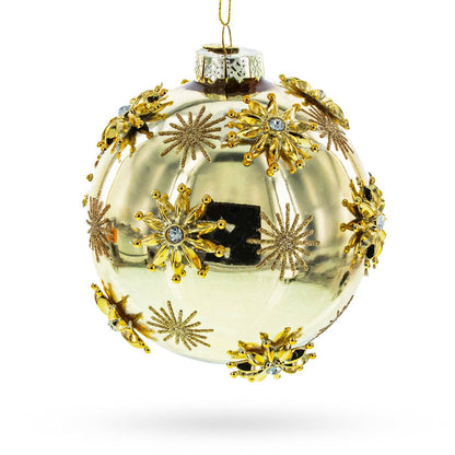 Jeweled Snowflakes Glass Ornament