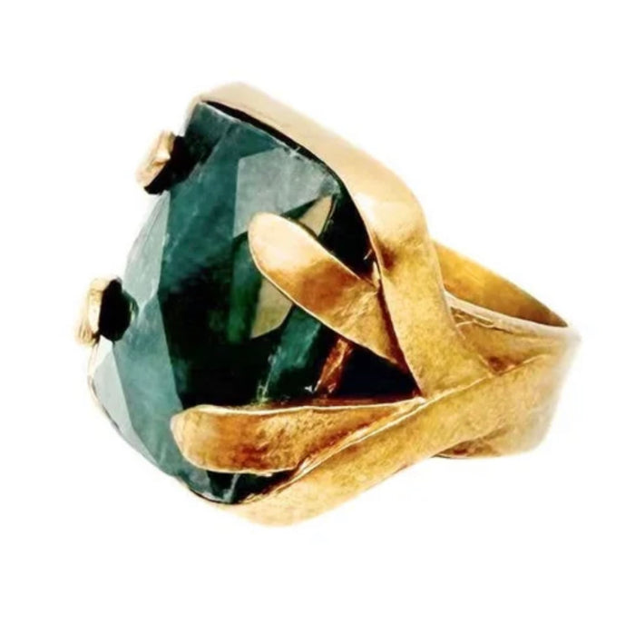 Large Rectangle Rose Cut Cocktail Ring (2 Colors)