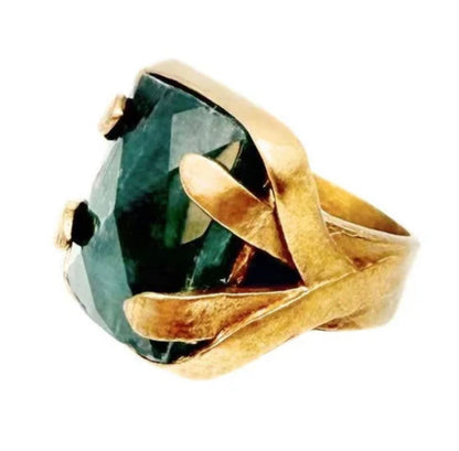 Large Rectangle Rose Cut Cocktail Ring (2 Colors)