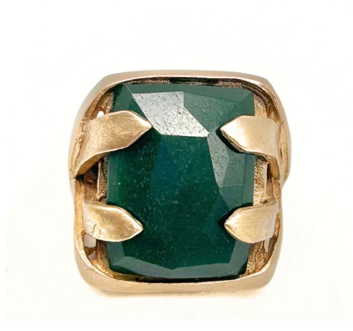 Large Rectangle Rose Cut Cocktail Ring (2 Colors)