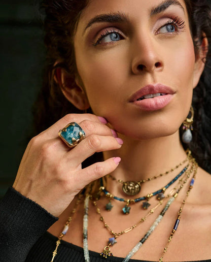 Large Rectangle Rose Cut Cocktail Ring (2 Colors)