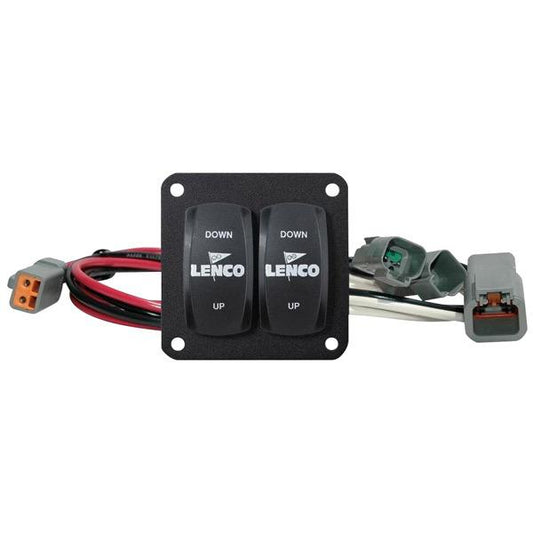 LENCO Trim Tab Switch Kit - 12/24V Double Rocker Tactile Switch Kit - Suits Single Actuator