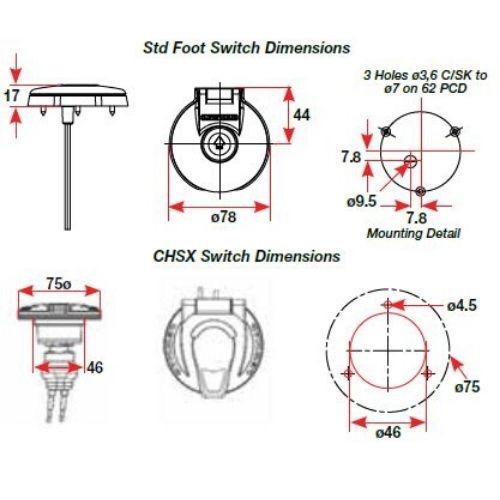 Lewmar 12/24V Foot Switch CHSX Model - Bosuns Boat