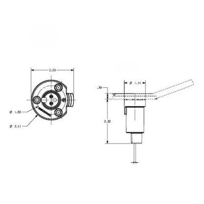 Light Base Black Round 2 Pin - To suit : 121302 & 121310