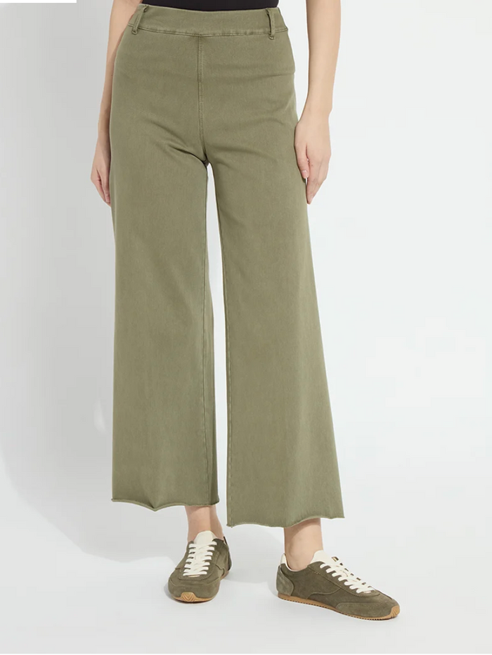 Lysse Erin Hi Waist Wide Leg Denim, Antique Wash, Green