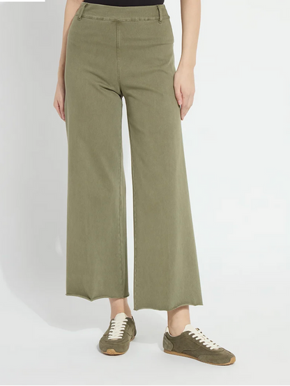 Lysse Erin Hi Waist Wide Leg Denim, Antique Wash, Green