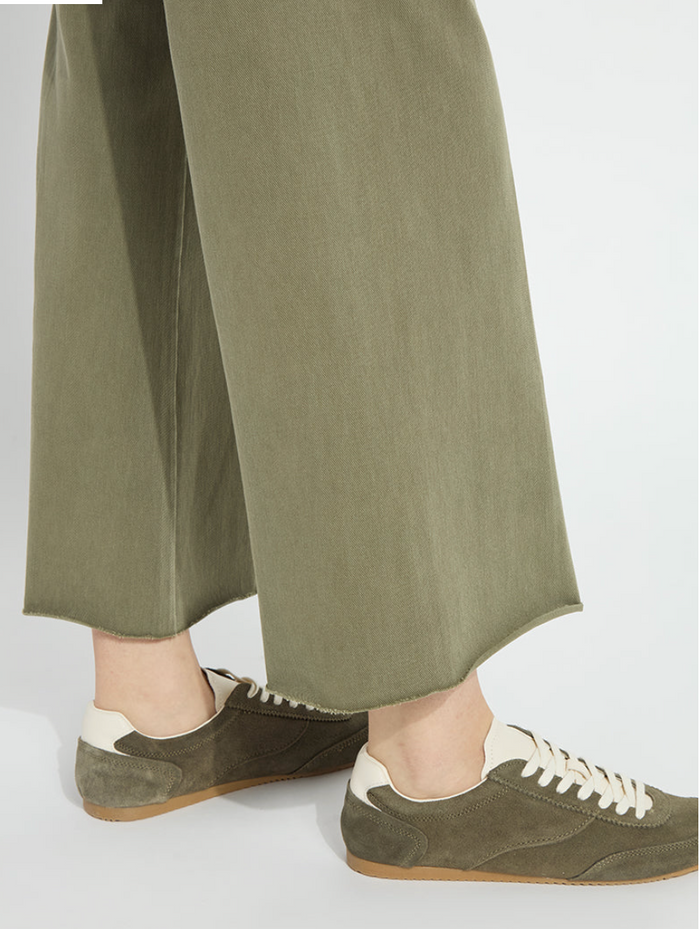 Lysse Erin Hi Waist Wide Leg Denim, Antique Wash, Green
