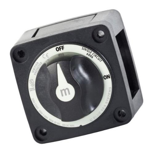 M Series Battery Switch On/Off W/ Knob - Black (Bulked) - Bosuns Boat