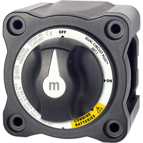 m-Series Mini Dual Circuit Plus Battery Switch - Black