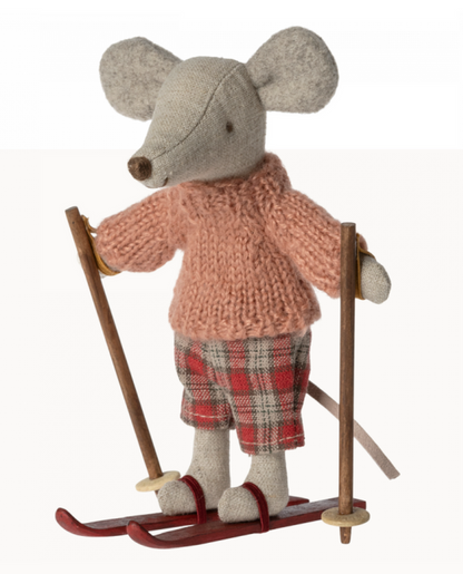 Maileg Winter Mouse With Ski Set, Big Sister