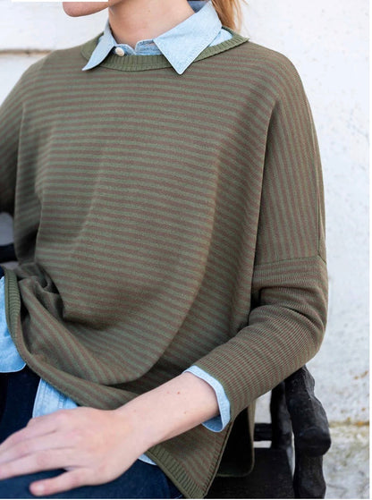 MerSea Catalina Cotton Crewneck Sweater, Jungle Stripe