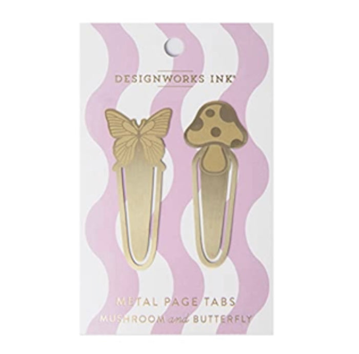 Metal Page Tabs, Mushroom + Butterfly