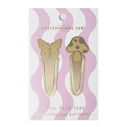 Metal Page Tabs, Mushroom + Butterfly