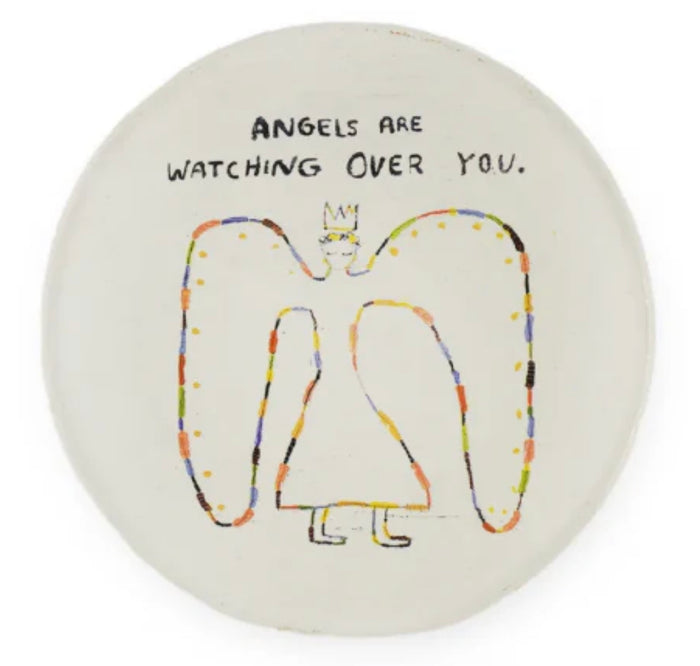 Mini Decoupage Plate, Angels Are Watching Over You, 4"