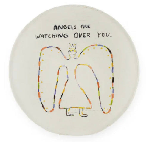 Mini Decoupage Plate, Angels Are Watching Over You, 4"