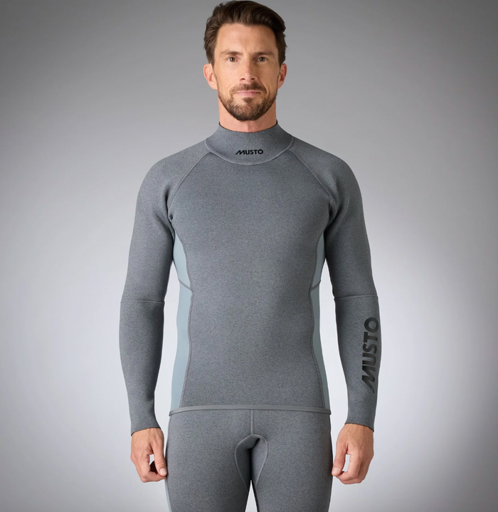 MUSTO MEN'S CHAMPIONSHIP LONG-SLEEVE TOP - DARK GREY MARLE - 82415