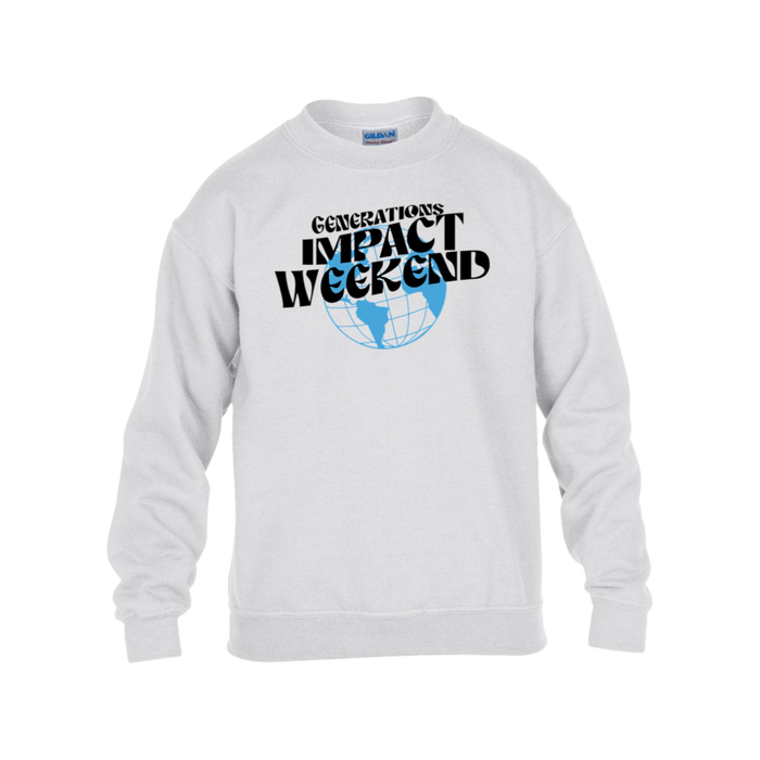 YOUTH Impact Weekend Crewneck Sweatshirt / White / YS