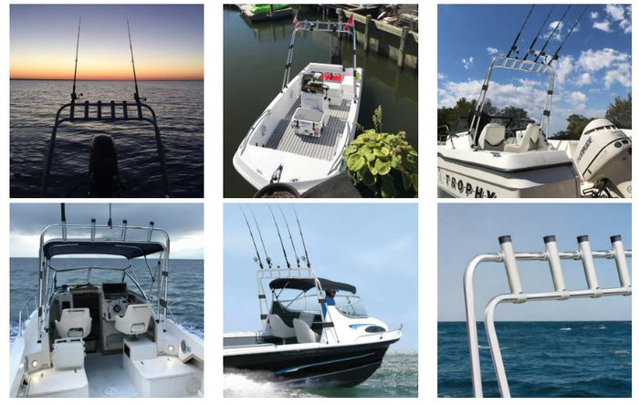 Oceansouth 3 Bow Whitewater Pro Bimini Top Various Sizes, 2 Colors and optional rocket launcher. - Bosuns Boat